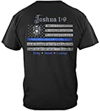 Erazor Bits Religious Police Shirt, Johsua 1:9 Thin Blue Line T Shirt, Religious Clothing, Law Enforcement Apparal, Back The Blue Tops ADD-FF2490 (Black, XX Large)