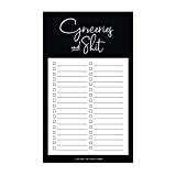 Bliss Collections Grocery List Pad for Fridge, Groceries and Shit Funny Tear off Notepad for Refrigerator, 4.5 x 7.5 inches, 50 Sheets
