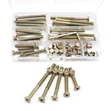 Baby Bed Crib Screws Hardware Replacement Kit, cSeao 25-Set M6x40mm/ 50mm/ 60mm/ 70mm/ 80mm Hex Drive Socket Cap Screws Barrel Nuts Assortment Kit for Beds Headboards Chairs Furniture