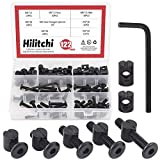Hilitchi M6 120Pcs Black Hex Socket Head Screws Bolts Barrel Nuts Hardware Assortment Kit for Crib Baby Bed Furniture Cots and Chairs (15mm/20mm/25mm/30mm/35mm-Assortment Kit)