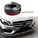 Universal 8.2ft/2.5m Auto Front Bumper Lip, Car Carbon Fiber Front Lip Spoiler, Rubber Skirt Protector Lip for Cars Trucks SUV