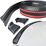 Spurtar Rear Spoiler 4.9ft (150cm), Universal Car Trunk Spoiler Roof Lip Kit with Glossy Black Carbon Fiber Pattern fits most Cars, Punch - Free Installation