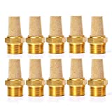 KAST 10PCS Compressed Air Pneumatic Mufflers, 1/8" Male Thread Sintered Bronze Exhaust Muffler Silencer Air Line Fitting (1/8")