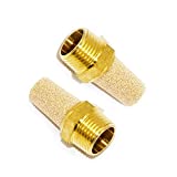 Joywayus Air Pneumatic Muffler Long Exhaust Muffler 3/8" NPT Male Brass Flow Control Silencer Air Fitting(Pack of 2)