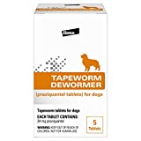 Elanco Tapeworm Dewormer (praziquantel tablets) for Dogs, 5-Count Praziquantel Tablets for Dogs and Puppies 4 Weeks and Older