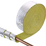 Home Intuition 25 Foot Foiled Back Fiberglass Pipe Insulation Wrap, 3" Wide x 1" Thick