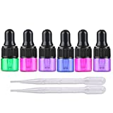 Multicolor Glass Dropper Bottles Mini Essential Oils Dropper Bottles Empty Refillable Perfume Sample Bottle Makeup Glass Vials With Dropper Pipette 2ml Transfer Pipettes 30 Packs Set (1ml)