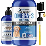 Omega 3 Fish Oil for Dogs - Better Than Salmon Oil for Dogs - Dog Fish Oil Supplement - Reduce Shedding & Itching - Supports Joints, Brain, Heart Health- Dog Skin and Coat Supplement - Fish Oil Liquid