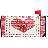 Wamika Happy Valentines Day Mailbox Covers Magnetic Standard Size, Red Heart Mothers Day Love Flowers Letter Post Box Cover Wrap Decoration for Welcome Home Garden Outdoor 21" Lx 18" W