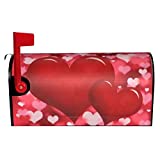 Joyidec Two Hearts Valentine's Day Mailbox Covers Magnetic Standard Size Waterproof Mailbox Wraps Post Letter Box for Courtyard Garden Yard Fence Decor 21x18 in