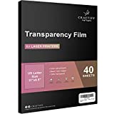 Ohp Clear Printable Transparency Film 8.5 x 11 Inches for Overhead Projectors, for Laser Printers - 40 Sheets