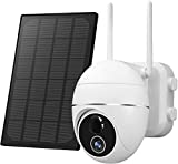 Security Camera Outdoor- Wireless Wifi Solar Powered Camera for Home Security, Solar Security Camera with 15000mAh Battery Powered,HD 1080P,Night Vision,PIR Motion Detection,2-Way Audio, IP65,Cloud/SD