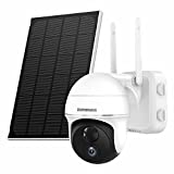 Zumimall Wireless Security Cameras, Outdoor WiFi Pan Tilt 360-degree Camera, Solar Rechargeable Battery Powered for Home Security, PIR Motion Detection, 2-Way Talk, Waterproof, Encrypted SD/Cloud