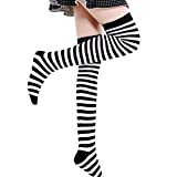 Womens Long Socks Striped Thigh High Socks Over the Knee Socks Leg Warmers Christmas Halloween cosplay