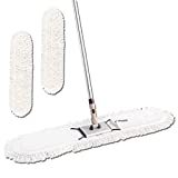 Eyliden 36" Professional Industrial Dust Mop, Commercial Cotton Dust Mops Broom, Telescopic Handle Residential Commercial Floor Cleaning Tools for Home Mall Hotel Office Garage Dust Mop (White, 36")