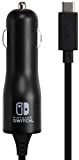 PDP Gaming Play and Charge Car Adapter Tangle Free Flat Cable: Black - Nintendo Switch