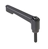 Morton MH-3048 Die Cast Zinc Handle Adjustable Clamping Lever with Stud, Inch Size, 1.25" Stud Length, 3/8-16 Thread Size, 1.77" Height