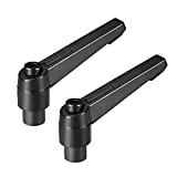 uxcell M8 Handle Adjustable Clamping Lever Thread Push Button Ratchet Female Threaded Stud 2 Pcs