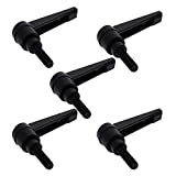 Othmro M6 Male Thread 20mm Length Black Aluminum Alloy Adjustable Lever Handle Clamping 5pcs(Without Washer)