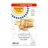 Simple Mills Almond Flour Crackers, Fine Ground Sea Salt, Gluten Free, Flax Seed, Sunflower Seeds, Corn Free, Good for Snacks, Made with whole foods, Family Size, 7 OZ
