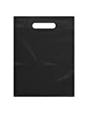 Plastic Bag with Die Cut Handle Bag 9" x 12"Black Plastic Merchandise Bags 100 Pack for Retail, Gifts, Trade Show and More (9"x12")