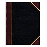 NATIONAL Brand Texhide Series Record Book, 10.375 x 8.375" Black, 150 Pages (56211), Black/Burgundy