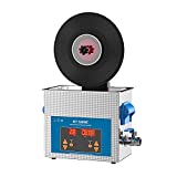 WEWU Rounds LP Vinyl Record Ultrasonic Cleaner with Records Bracket 1-5 Records Per Batch Raising Descending Auto-Drying