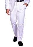 Craft & Soul Men's Slim Fit Tuxedo Separates Formal Pant White