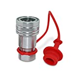 1/2" Ag ISO 5675 Hydraulic Quick Connect Tractor Female Coupler, Ball Pioneer Style ISO w/Dust Caps