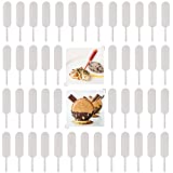 Disposable Plastic Transfer Cupcake Pipettes - 50pcs 4ml Mini Squeeze Dropper Flavor Liquid Injector Short Stem Suitable for Dessert Chocolate Jam Ice Cream Strawberries Waffles Birthday Party Holiday