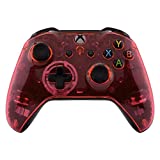 eXtremeRate Transparent Crystal Clear Pink Faceplate Cover for Xbox One Wireless Controller (Model 1708), Custom Case Front Housing Shell for Xbox One S X Controller - Controller NOT Included