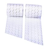 Self Adhesive Dots,1100pcs(550 Pairs) 0.59" Diameter Strong Sticky Back Hook Nylon Coins, 15mm Loop Strips with Waterproof Glue Tapes, Perfect for School,Office, Home(White)