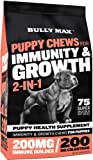 Bully Max 2-in-1 Puppy Chews for Immunity and Growth - for All Dog Breeds - Contains 14 Organic Species of Mushrooms for Immunity & Health