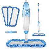 Microfiber Spray Mop for Floor Cleaning, Domi-patrol Floor Mop with Sprayer Dry Wet Mop with 3 Reusable Mop Pads & 635ML Refillable Bottle, Dust Mop for Hardwood Laminate Vinyl Tile Floors, Blue