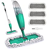 Spray Mop for Floor Cleaning, Domi-patrol Microfiber Floor Mop Spray Kitchen Mop with 3 Washable Mop Pads & 635ML Refillable Bottle, Dry Wet Mop for Hardwood Laminate Vinyl Tile Floors, Green