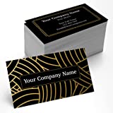 Custom Gold Foil Printed Business Cards [100 Cards Pack] Cheap Personalized Cards (16PT) 3.5" x 2" [Printed in the USA] Premium Front & Back Sides (Customizable From a Desktop)