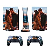 Custom Skin for PS5 Console Controller with Photo Pictures Personalized Vinyl Sticker Decal Cover for Playstation 5 Digital Edition and Disc Version