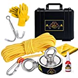 1320LBs Complete Magnet Fishing Kit | Double Sided Fishing Magnet Kit with Case | Includes Strong Neodymium N52 Magnet, Durable 65ft Rope, Carabiner, Gloves, Grappling Hook & Carry Case