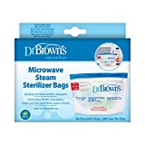 Dr. Brown's Microwave Steam Sterilizer Bags for Baby Bottles, Nipples, Bottle Parts, Pacifiers, Teethers and Breast Pump Parts - 5 Count(Pack of 1)