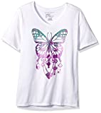 Just My Size Women's Plus-Size Graphic Short Sleeve V-Neck T-Shirt, White-Y07188, 1X