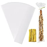 Pretzel Bags, 2x10 Inches Clear Cellophane Pretzel Rod Bags,Pretzel Treat Bags With Ties,100Pcs