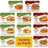 Kosher MRE Meat Meals Ready to Eat (10 Pack Variety - Beef, Chicken & Turkey) - Prepared Entree Fully Cooked, Shelf Stable Microwave Dinner  Travel, Military, Camping, Emergency Survival Protein Food