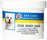 Miracle Care Tear Stain Pads Made in USA [Soft Pet Wipes for Gently Cleaning Eyes] Sterile Cat and Dog Wipes Formulated to Remove Tear Stains and Eye Debris, 90 Count