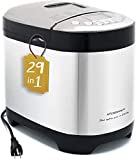 KITCHENARM 29-in-1 SMART Bread Machine with Gluten Free Setting 2LB 1.5LB 1LB Bread Maker Machine with Homemade Cycle - Stainless Steel Breadmaker with Recipes Whole Wheat Bread Making Machine