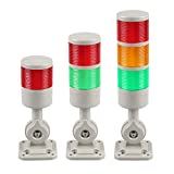 LUBAN Led Signal Tower Stack Lights, Industrial Signal Warning Lights, Column Tower Lamp Andon Lights with Rotatable Base, Steady/Flashing Light Switchable, 24V DC 12V DC (2-Level, no Buzzer)