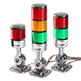 48-110V LED Stack Tower Lights, Industrial Warning Lights, Andon Lights, Column Signal Tower Indicator Lamp Beacon, Continuous/Flashing Light Switchable, 3 Level (Without Buzzer)