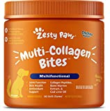 Zesty Paws Multi Collagen Soft Chews for Dogs - for Hip, Joint & Cartilage Support + Skin Health - with Collagen I, II, III, V, X - Plus Eggshell Membrane, Vitamin C & Hyaluronic Acid - 90 Count