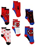 Super Hero Adventures Spider-Man Boys Toddler 6 pack Crew Socks (2T-3T, Spider-Man Multi)