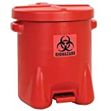 14 Gallon Safety Biohazardous Waste Can, Red