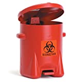 Polyethylene Biohazard Can 6-Gallon 13.5"W x 16.5"D x 16"H